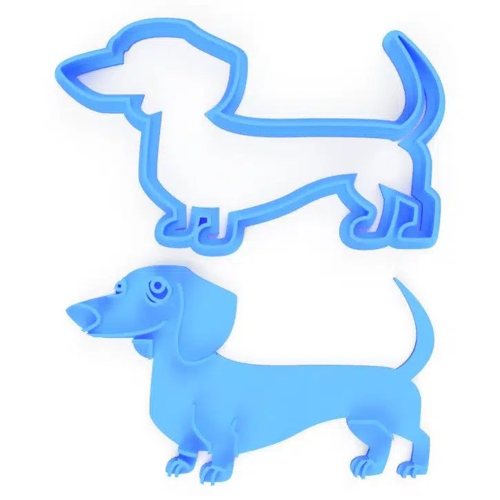 Cortador (molde) Perrito Salchicha 4" - perro cuerpo completo - dog