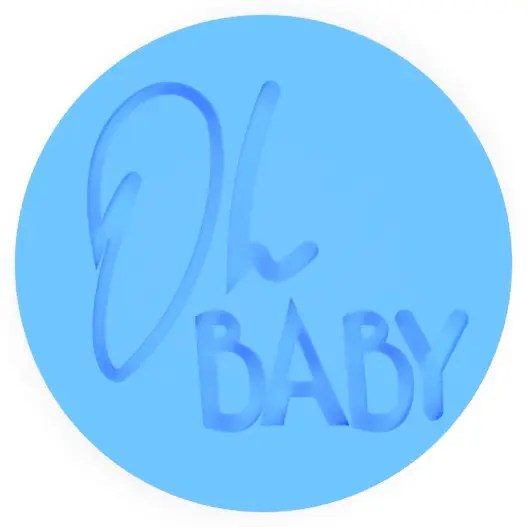 Cortador (molde) Oh Baby al relieve 3"