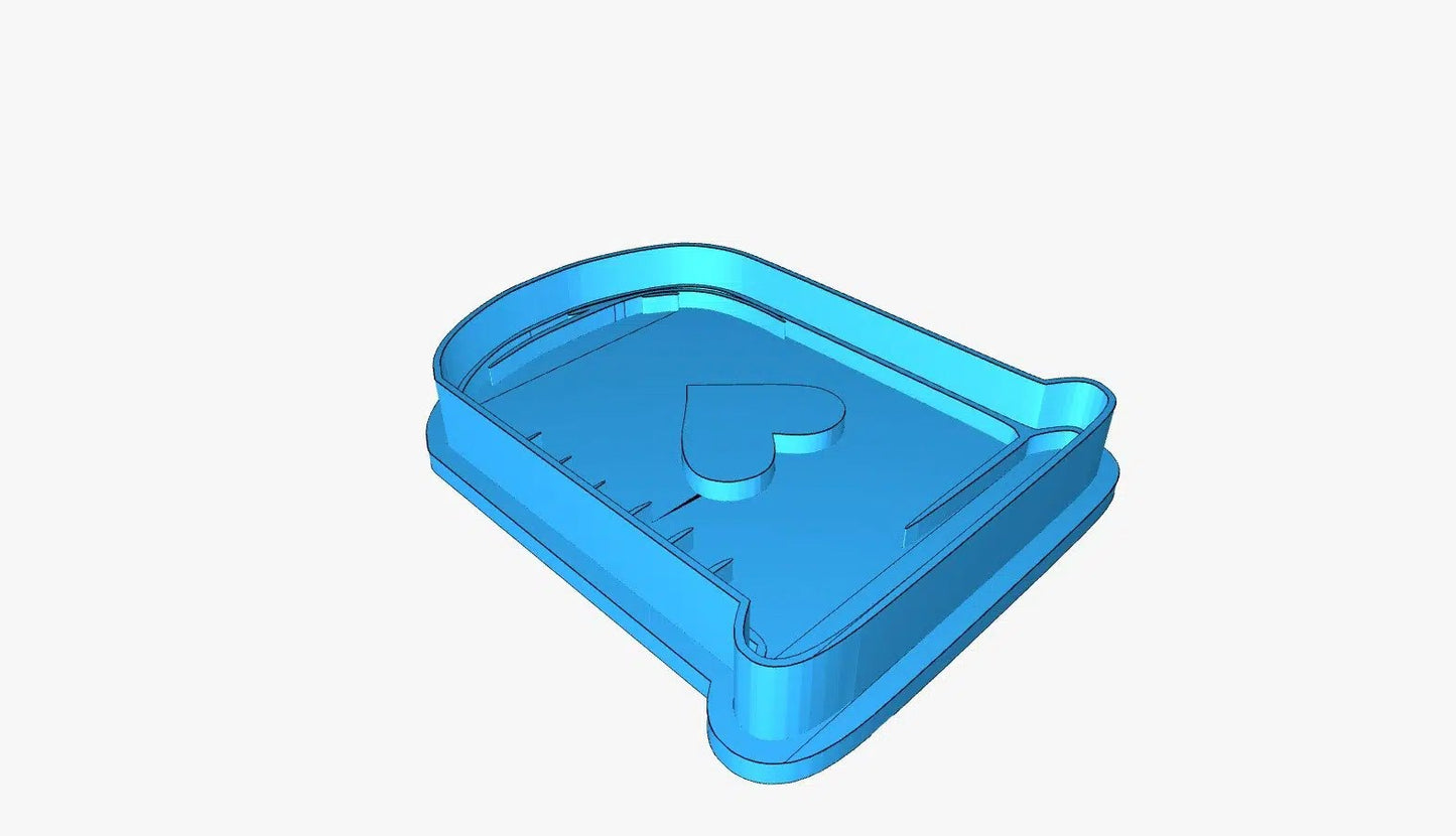 Cortador (molde) Probeta con corazón 3.5" - ciencia - química - laboratorio